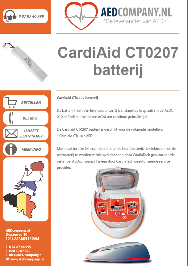 CardiAid CT0207 batterij CA-4bp brochure