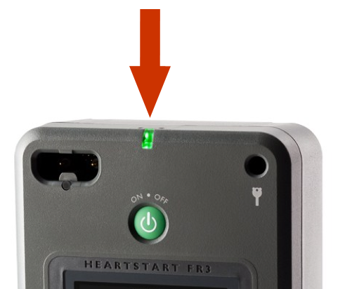 Philips HeartStart FR3 groen knipperende LED indicator ivm status AED