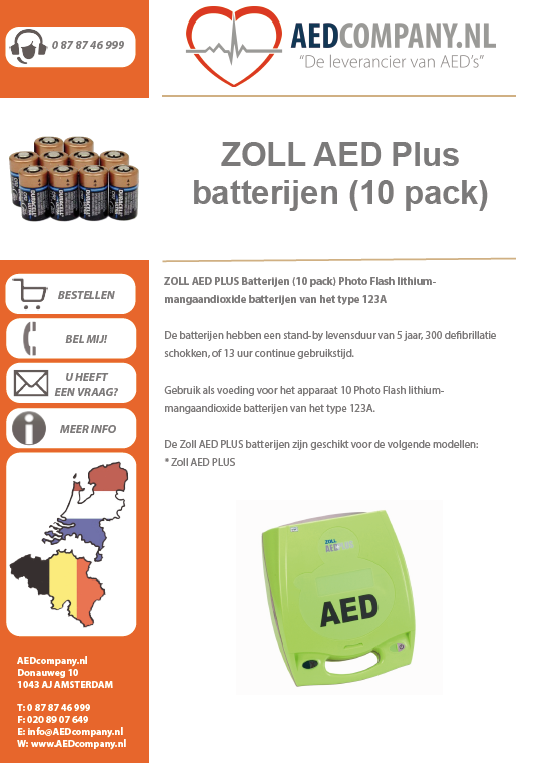 ZOLL AED PLUS Cr123a LITHIUM Batterijen 3V (10 Pack) | AEDcompany.nl