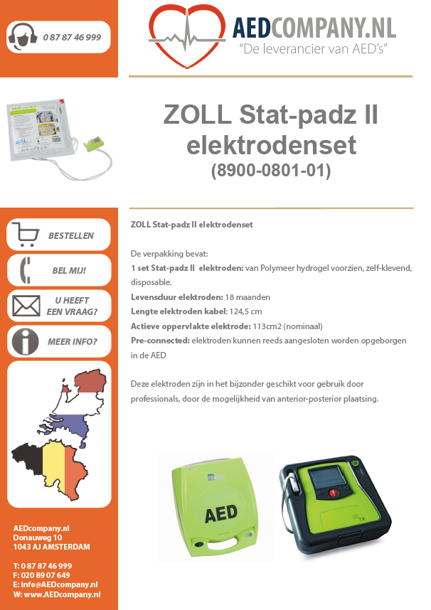 ZOLL Stat-padz II elektrodenset (8900-0801-01) brochure