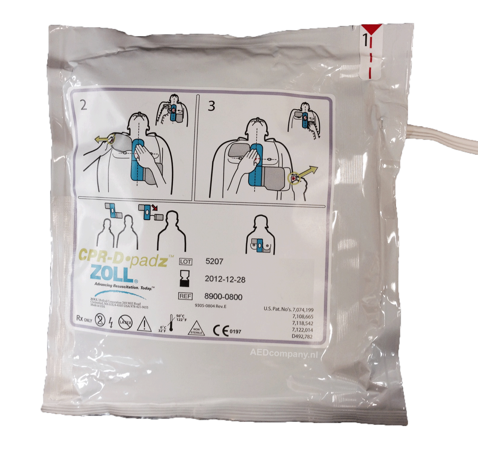 uiterste houdbaarheidsdatum ZOLL AED PLUS CPR-D padz elektroden (8900-0800-01)