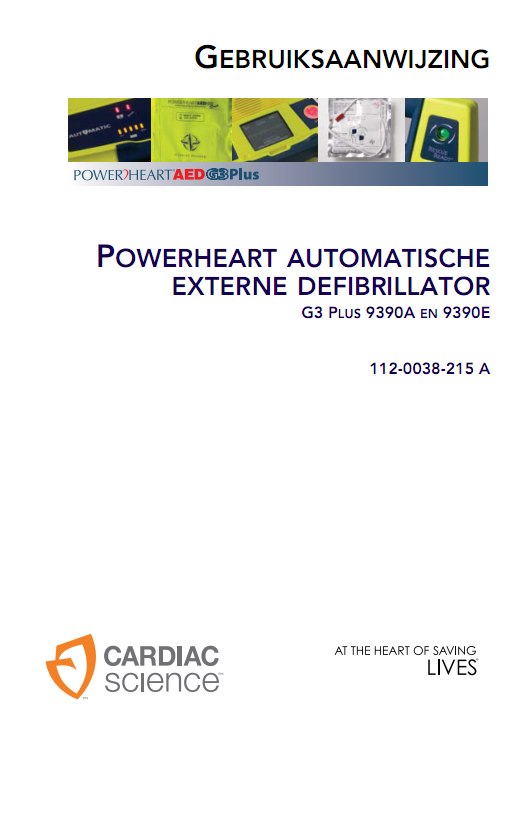 voorkant handleiding Cardiac Science Powerheart G3 PLUS vol-automaat AED