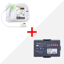 ZOLL AED 3 combideal – CPR Uni-Padz elektroden (REF 8900-000260) en batterij accu-pack (REF 8000-000696)