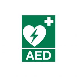 AED pictogram 15 X 20 cm (bordje) ILCOR AED logo polypropyleenbordje