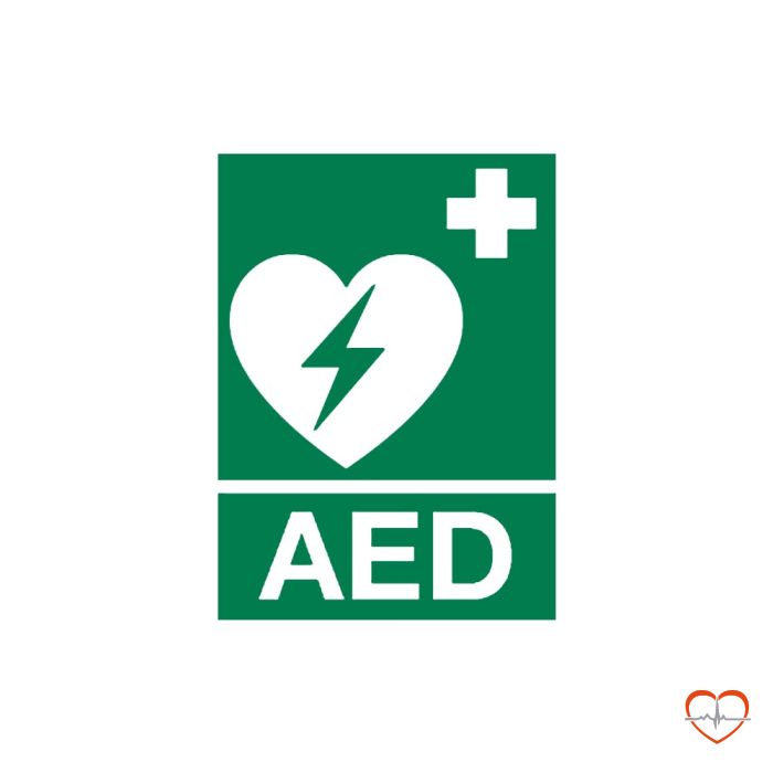 AED pictogram 15 X 20 cm (bordje) ILCOR AED logo polypropyleenbordje AED pictogram 15 X 20 cm (bordje) ILCOR AED logo polypropyleenbordje