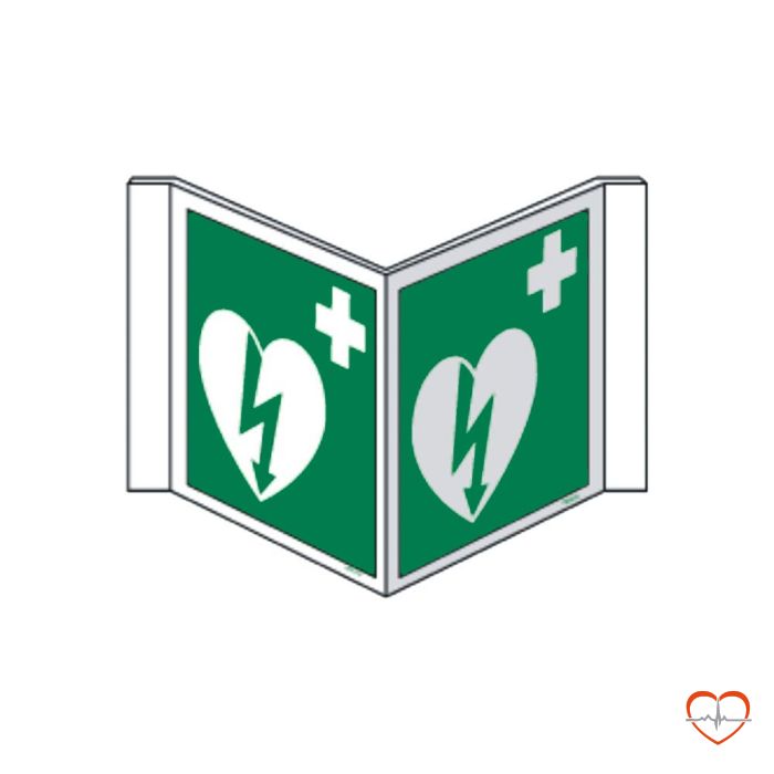 AED pictogram panoramisch bordje 20 X 20 cm polypropyleenbordje AED pictogram panoramisch bordje 20 X 20 cm polypropyleenbordje