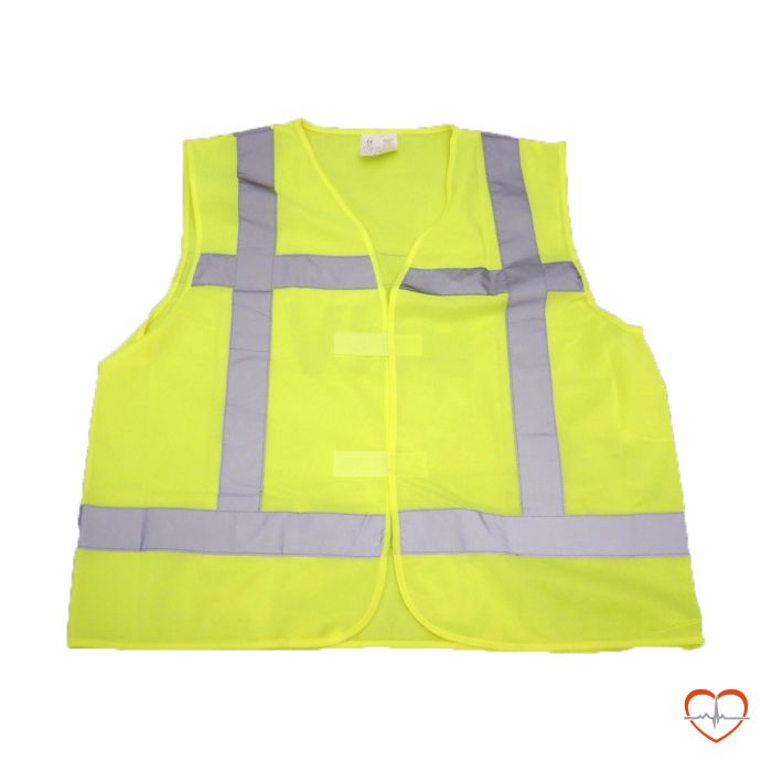 Fluoriserend reflectievest met opdruk fluor geel Fluoriserend reflectievest met opdruk fluor geel