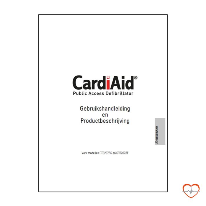 Handleiding CardiAid CT0207RS & CT0207RF AED manual gebruiksaanwijzing Handleiding CardiAid CT0207RS & CT0207RF AED manual gebruiksaanwijzing