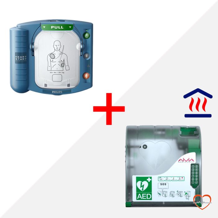 Philips heartstart hs1 aed buitenkast met pincode aivia 210