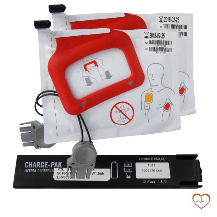 Physio-Control CHARGE-PAK 11403-000001 batterij en 2 sets elektroden combinatie pakket. Geschikt voor LIFEPAK CR Plus - Express AED.