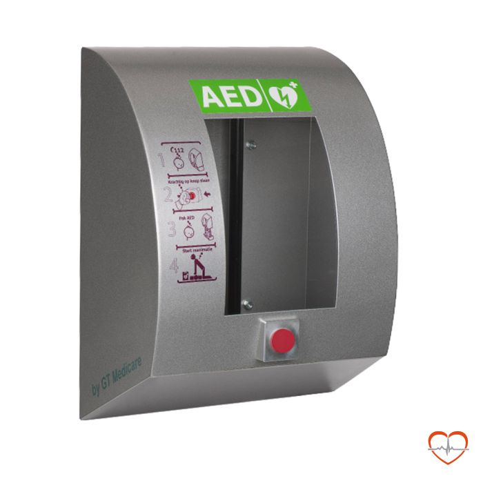 Sixcase SC1330 zijaanzicht aed buitenkast outdoor verwarming alarm verlichting