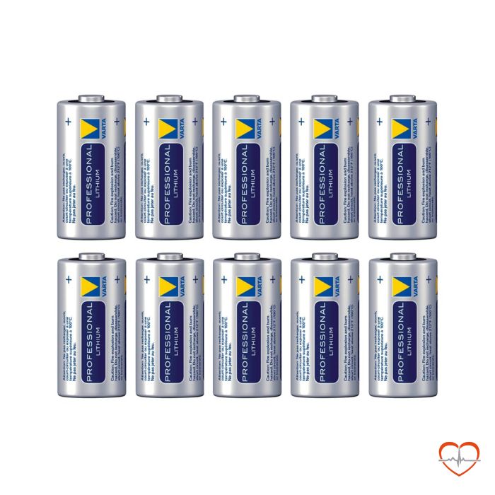 ZOLL AED PLUS VARTA CR123A lithium batterijen 3v REF 8000-0807-01 10 PACK. ZOLL AED PLUS VARTA CR123A lithium batterijen 3v REF 8000-0807-01 10 PACK.