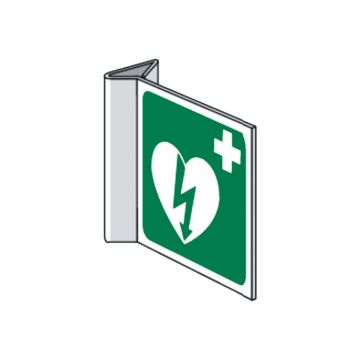 AED pictogram haakse uitvoering 15 X 15 cm ILCOR