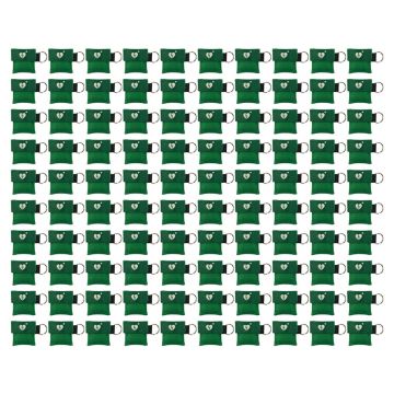 kiss of life sleutelhanger beademingsmasker ilcor aed logo groen 100 stuks