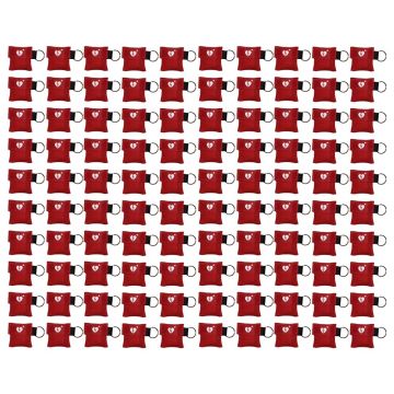 kiss of life sleutelhanger beademingsmasker ilcor aed logo rood 100 stuks