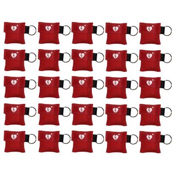kiss of life sleutelhanger ilcor aed logo kleur ROOD 25 stuks
