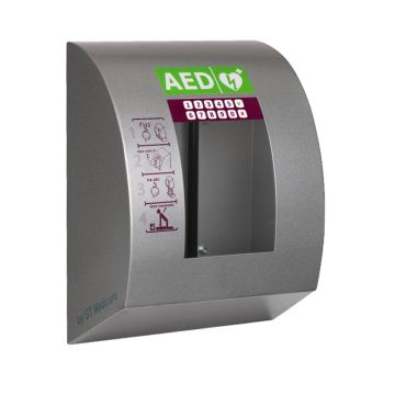 SixCase SC1340 AED buitenkast alarm verwarming verlichting ventilator touchscreen pincode fan-koeling zijaanzicht
