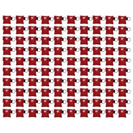 kiss of life sleutelhanger beademingsmasker ilcor aed logo rood 100 stuks