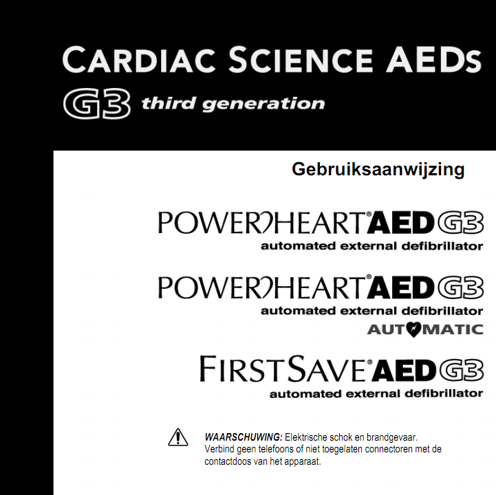 Handleiding Handleiding Cardiac Science Powerheart G3 semi-automaat AED